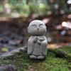 RemeeHi Jizo Statue Set – Healing, Cute, Small Figurine – Jizo Sama, Guardian Deity, Mikage Stone, Wishing for Good Fortune – Compact