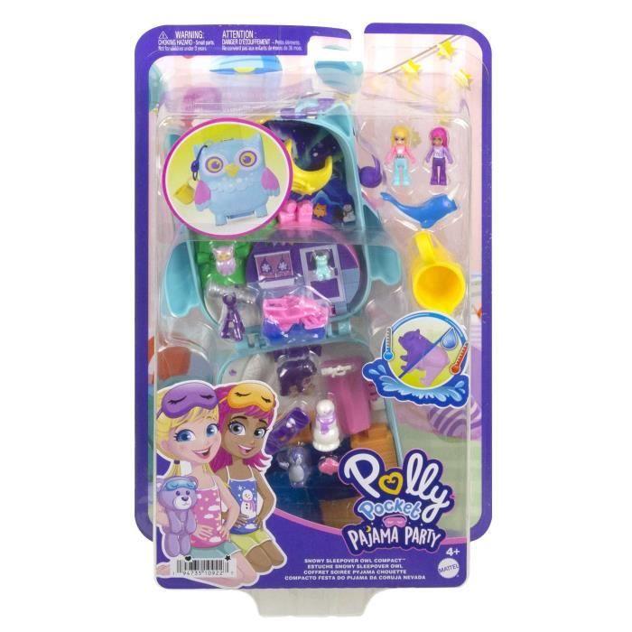 Eulen-Pyjama-Party-Spielset - Polly Pocket - hkv37 - Mini-Puppe Polly Pocket Kompakt-Spielset