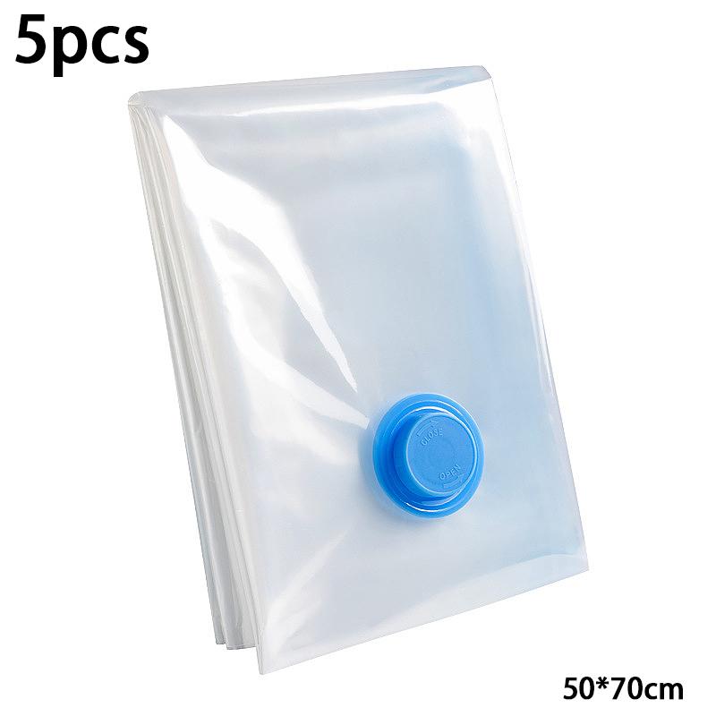 5Pcs Vacuum Storage Bags With Valve Folding Compressed Space Saving Clothes Storage Big Size For Towel Cloth Blanket