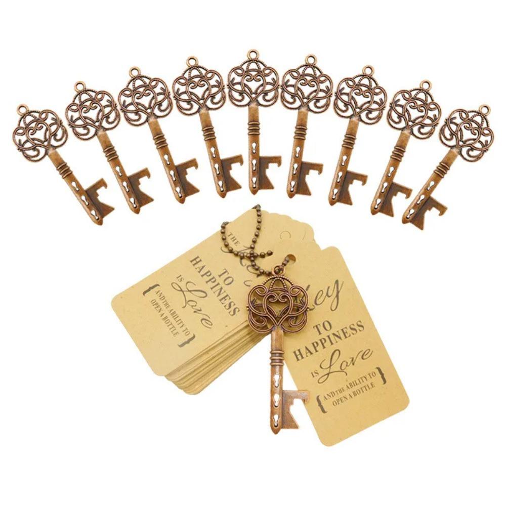 Vintage Key Bottle Opener with Tag Card Bag Wedding Party Favors Souvenirs Bridesmaid Gift Wedding Details For Guests