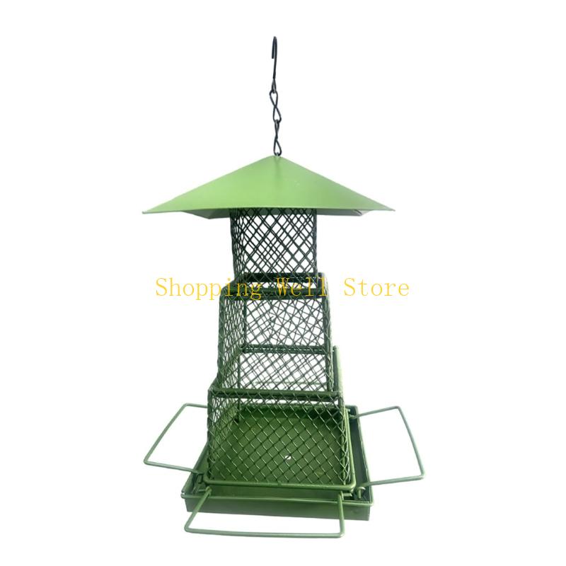 KX4B Outdoor Metal Bird Feeder Feeding Ports Squirrels Resistant Heavy Duty