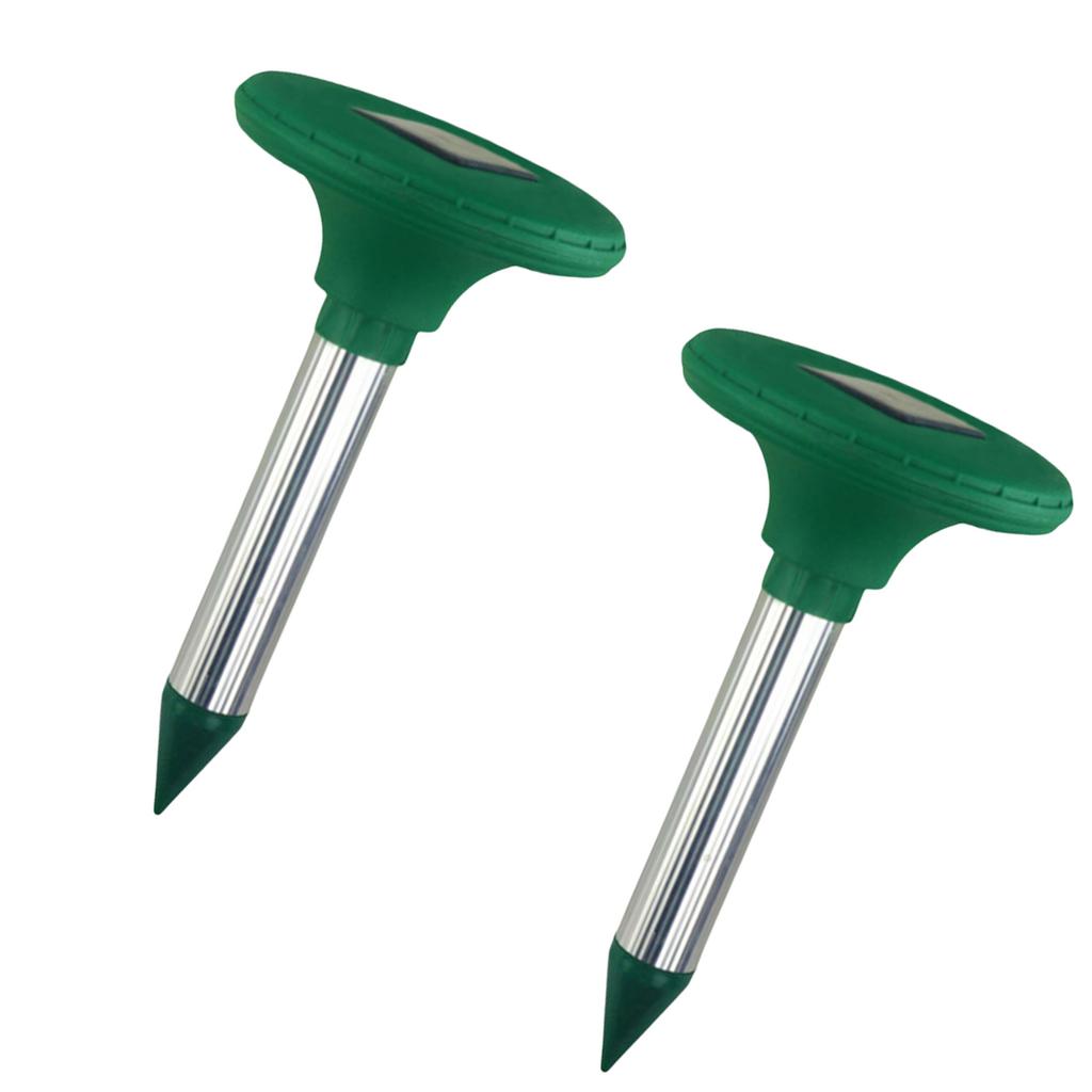 2Pcs Solar Mole Repellers Ultrasonic Snake Deterrent Animal Repellents Groundhog Repellent For Garden Outdoor Spaces