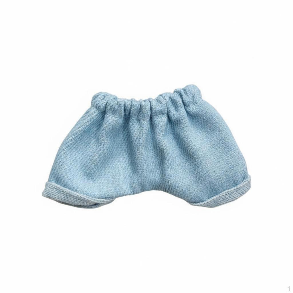 14cm Doll Clothes Easy To Wear BJD Jeans Soft Material Shorts for Kids Dark Blue