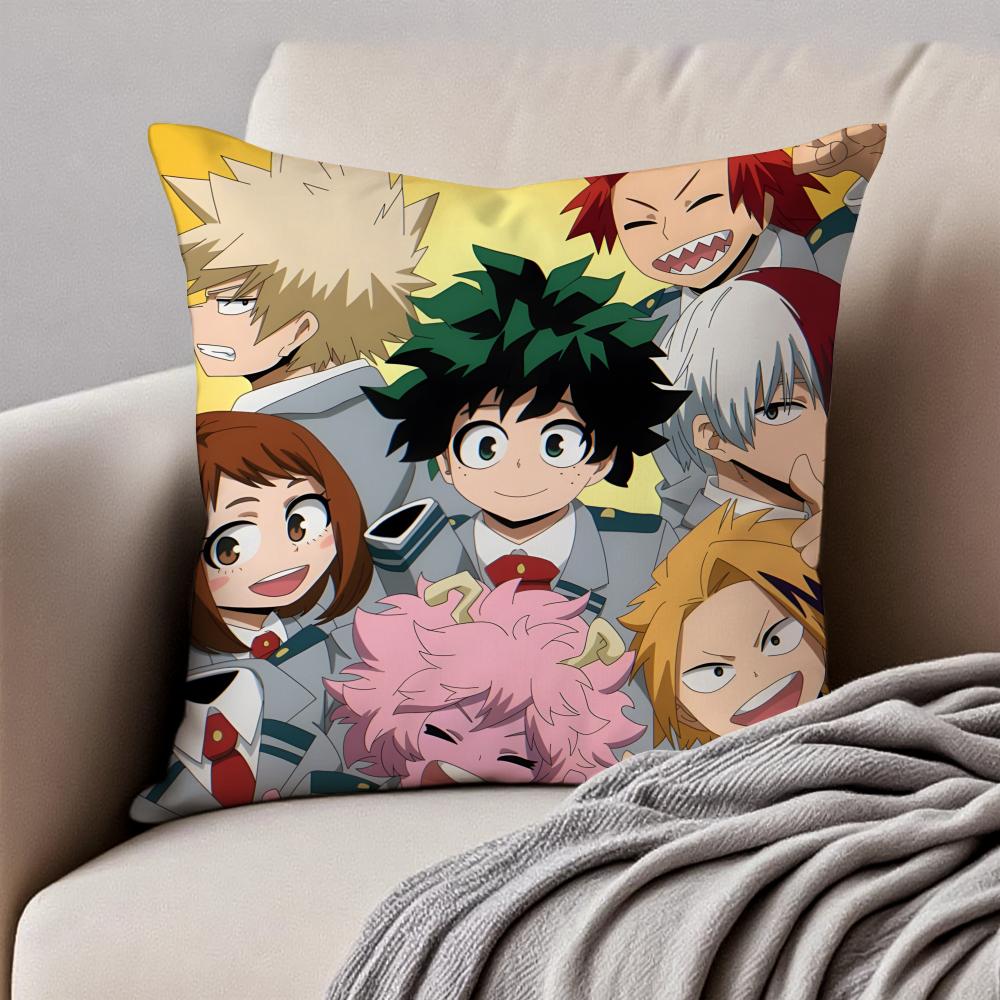 Inspirational Dynamic MMy Hero Academias Cushion Cover Pillowcase Antidustmite Invisible Zipper Short Plush Sofa Cushion