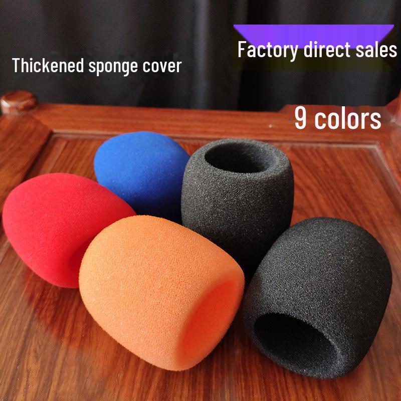 Thickened Anti-Slip Windproof Microphone Cover with Protective Sponge for KTV & Studio Use