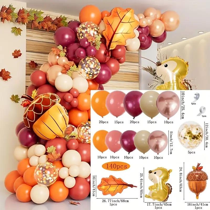Thanksgiving Themed Balloon Set - Autumn Harvest Wreath & Garland Decorations