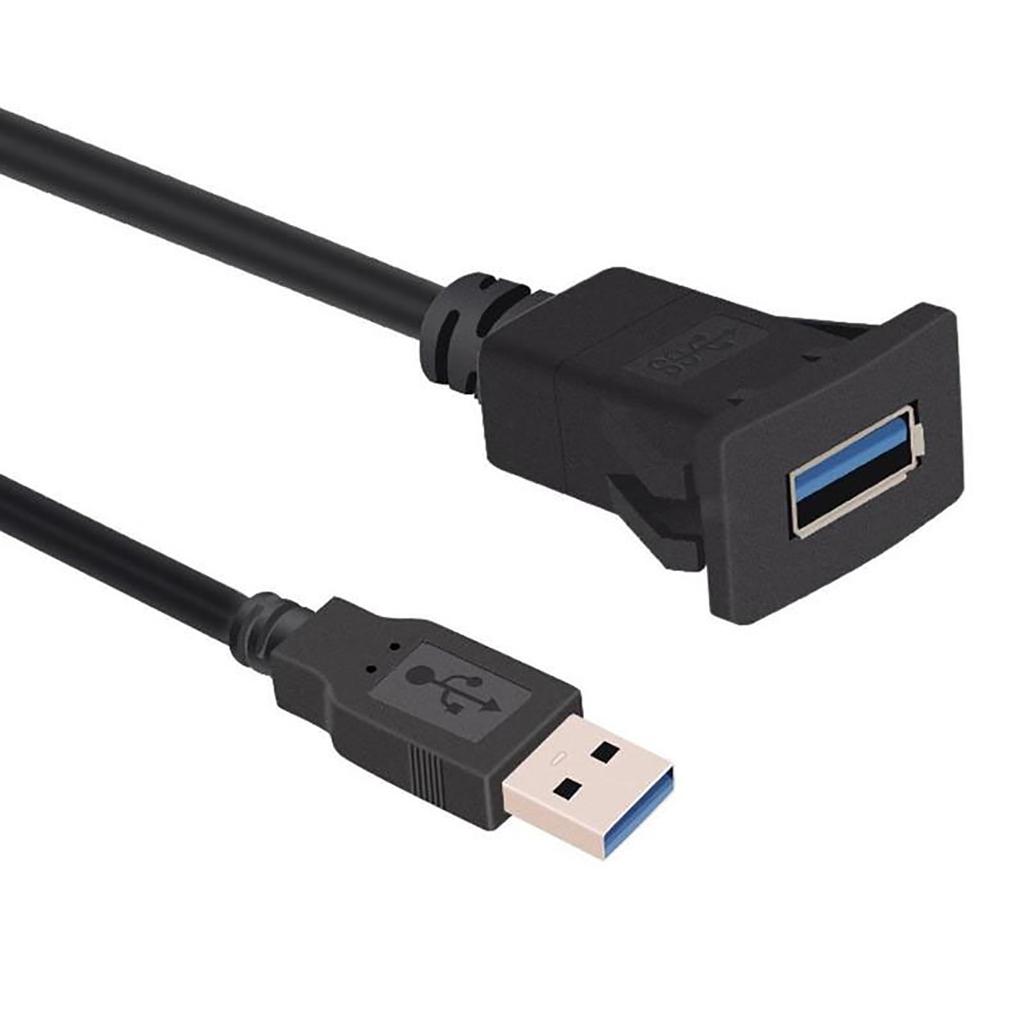 Cablu de prelungire pentru montare pe panou AUX, rezistent la apă, USB3.0, mascul la femelă, pentru mașină, camion, bărci, tablou de bord pentru motociclete, 1 metru