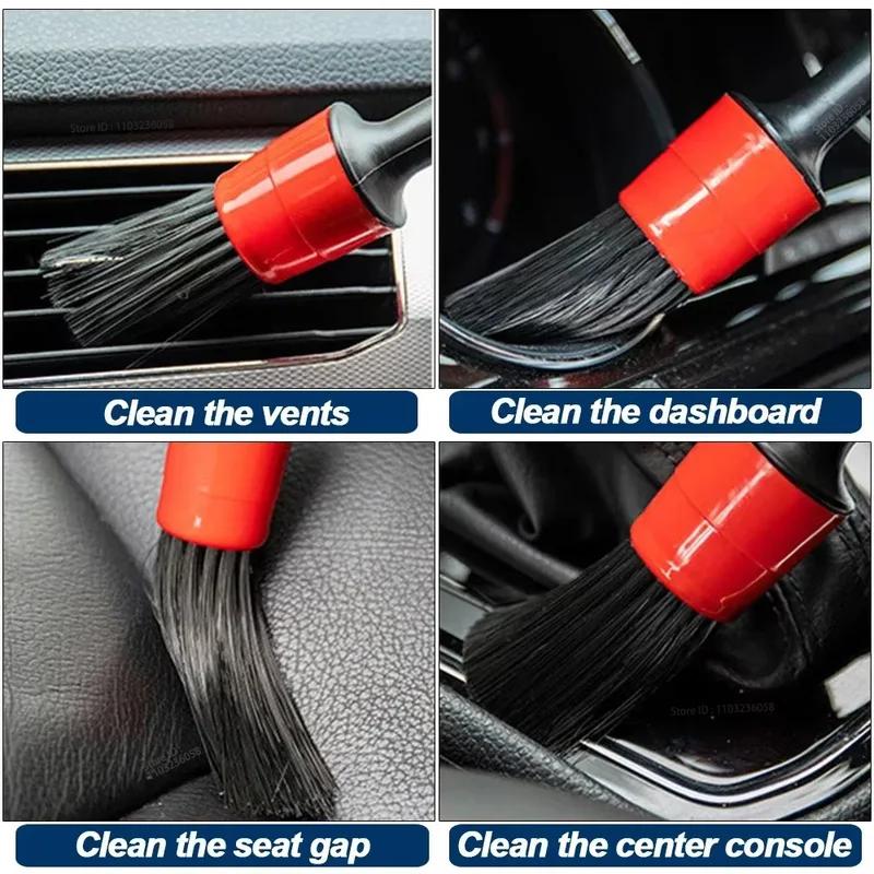 PWS New Car Detailing Brushes Kit Brushes for Automotive Cleaning Auto Air Cleaning Electric Drill Brush Cars Dirt Dust Cleaning