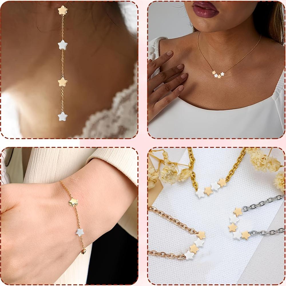 200/500/1000 star shaped spacer beads, 6mm star shaped gold and silver jewelry spacer beads bracelet making bead crafts bracelet hair beads
