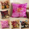 Beautiful Flowers Bulgarian Rose-S Pillow Case Silky Elegant Comfort Sofa Bed  Invisible Zipper Beach Pillowcase