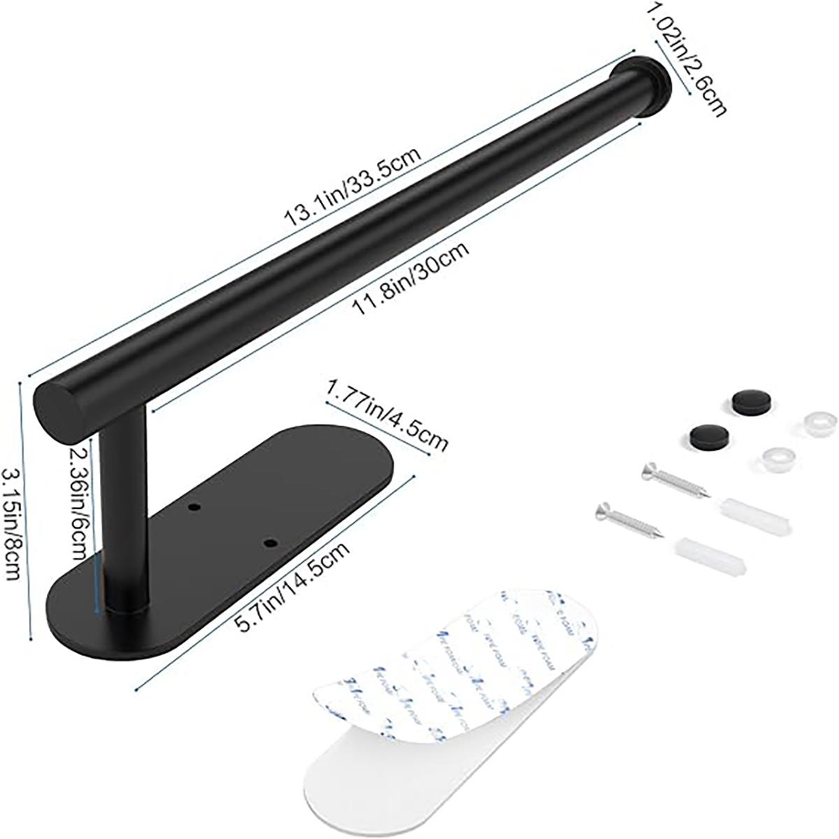 

Самоклеящийся или сверлящий держатель для бумажных полотенец, держатель для бумажных полотенец под шкафом, настенный держатель для бумажных полотенец из нержавеющей стали чёрный