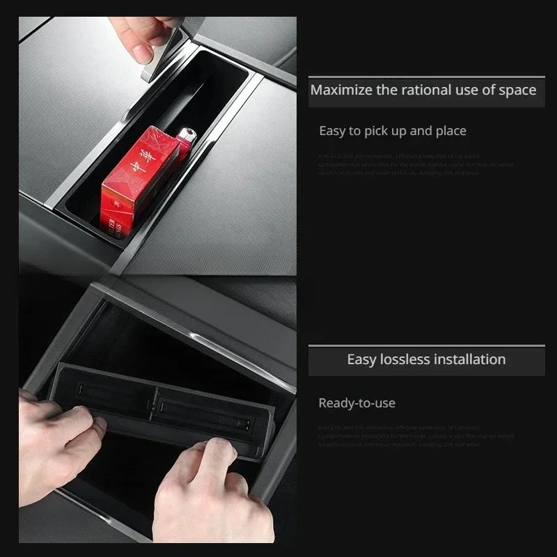 For Tesla Model 3 Highland 2024 Accessories Center Console Organizer Storage Box Hidden Phone Charging Box Extended Storage Box