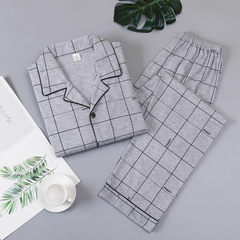 Men's Cotton Long Sleeve Pajamas - Spring To Winter, Plus Size, Stylish Youth Homewear