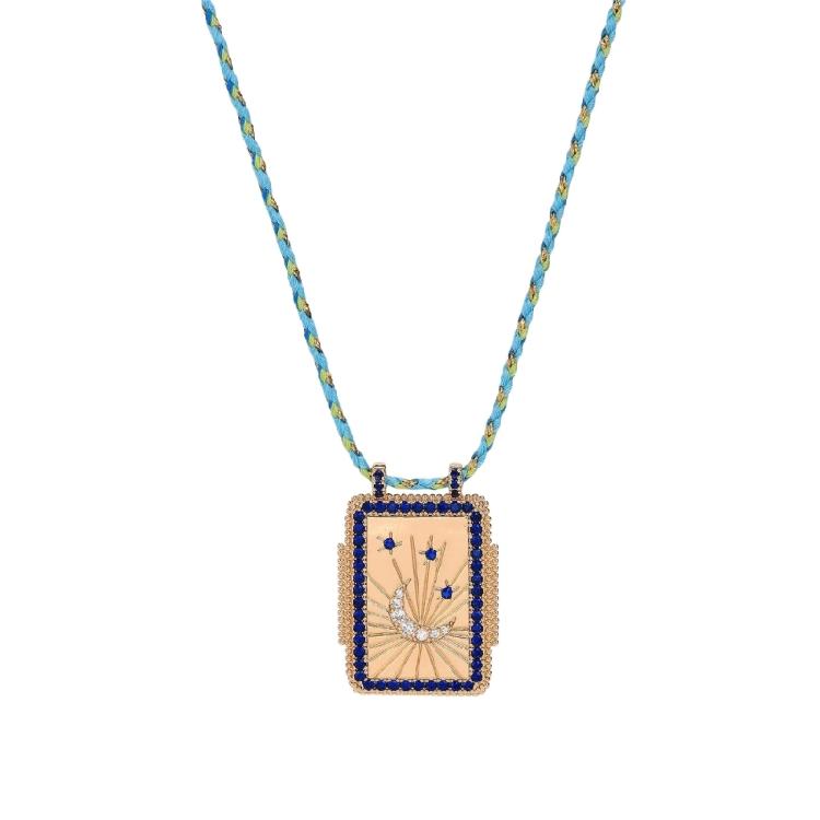 Chic Tarot Card Designs Necklace Adjustable Length Tarot Symbolic Card Pendant Necklace for Daily and Party Wear