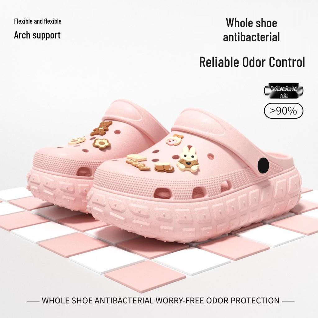 Women's Platform Clog Sandals: Non-Slip, Breathable, Wear-Resistant for Home & Beach