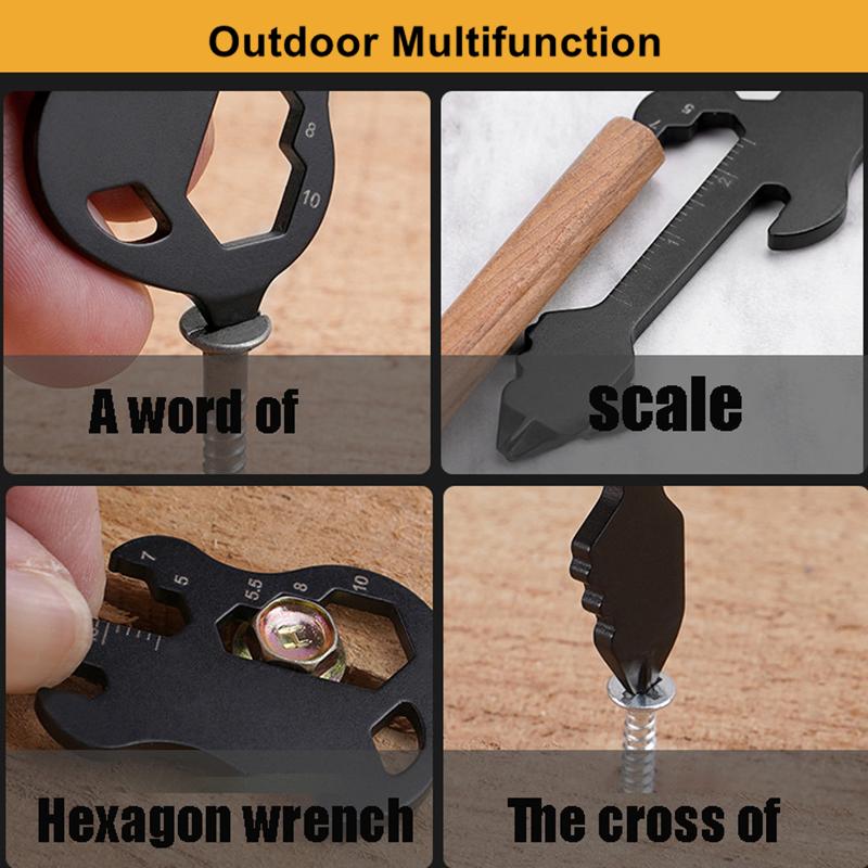1pc Multipurpose Screwdriver Electric Guitar Shaped Slotted Key Chain Opener Mini Outdoor Camping Repair Kit
