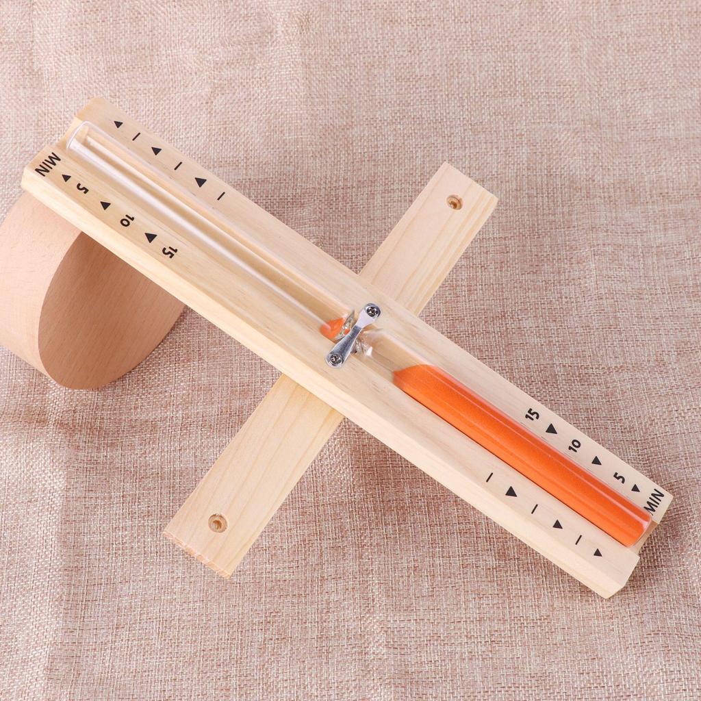 Wall-Mounted 15-Minute Rotating Wooden Sauna Hourglass Timer