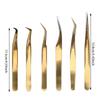 5/6PCS Portable Eyelash Extension Tweezers Set Professional Lash Tweezers Kit with Pouch for Beginners & Lash Artists