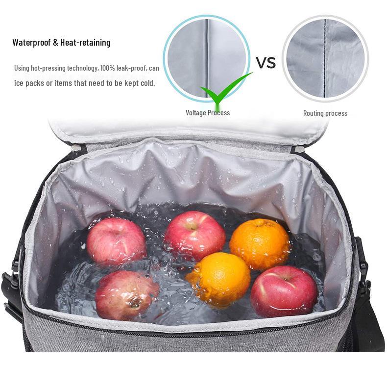15L Nepropustná izolovaná pikniková taška - Zesílená pro venkovní použití, Udržuje jídlo čerstvé a studené
