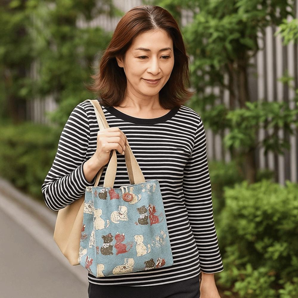 Large Capacity Lunch Bag Canvas Portable Mommy Bag Storage Bag Thermal Insulation Bag Office