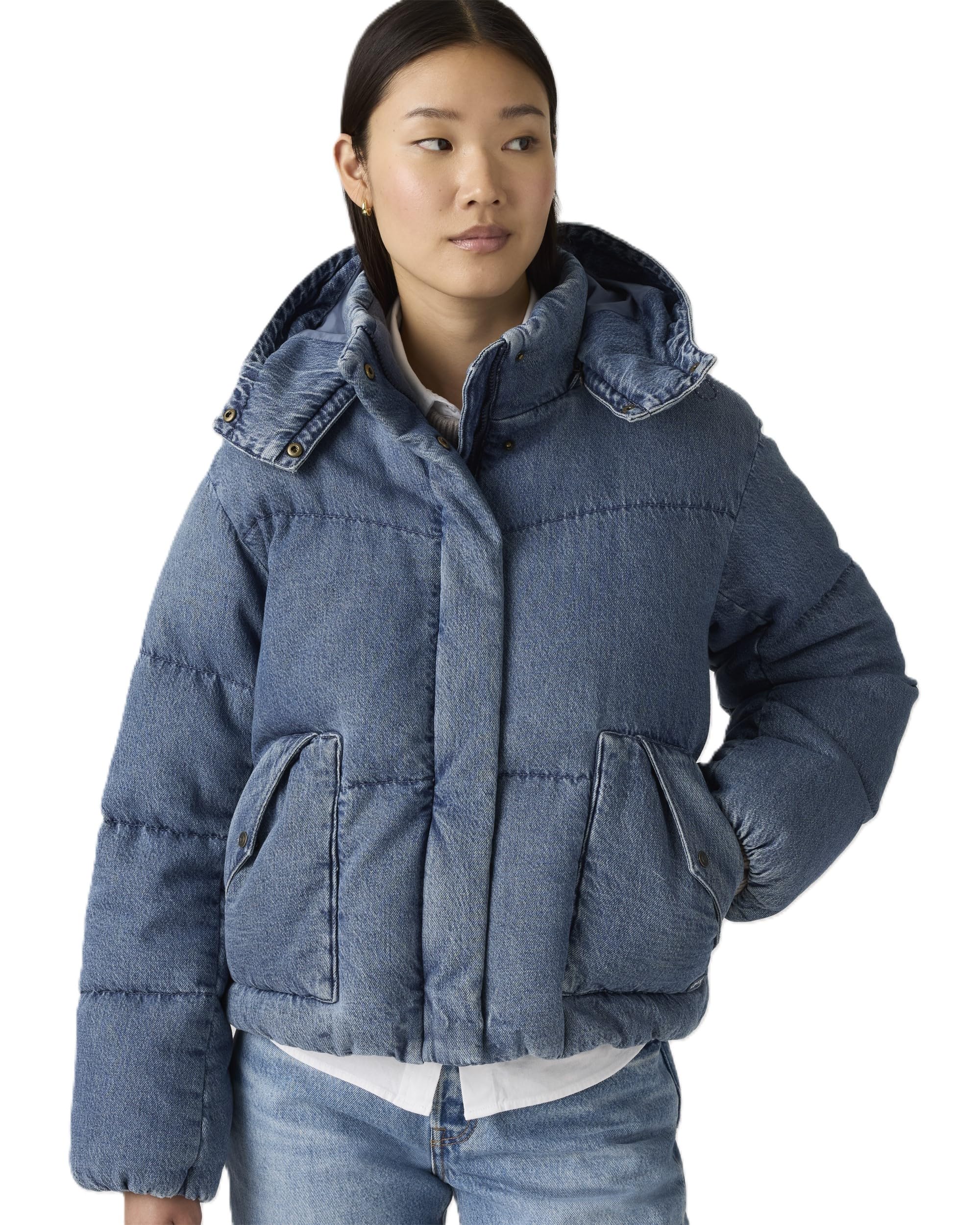 Levi s WESTERN BUBBLE Puffer Jacket Insulated Puffer Short Down Jacket Women s 003MD-0000 US S