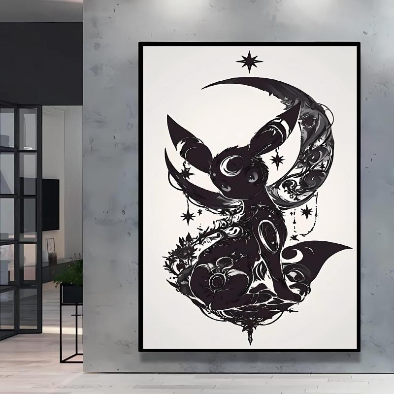 Japanese Anime Canvas Paintings Pokemon Umbreon Retro Style Cartoon Picture Modern Home Living Room Children's Room Decor Poster