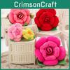 Almofadas Florais de Pelúcia Curta com Design de Rosa em Cores Vibrantes para Sala de Estar e Quarto