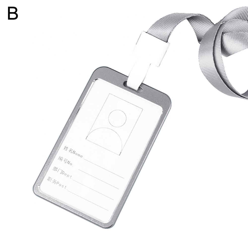 Firmenfabrik Arbeits-ID-Kartenhalter Metall-Aluminiumlegierung Vertikaler Namens-ID-Karten-Ausweishalter Mit Halsband-Lanyard