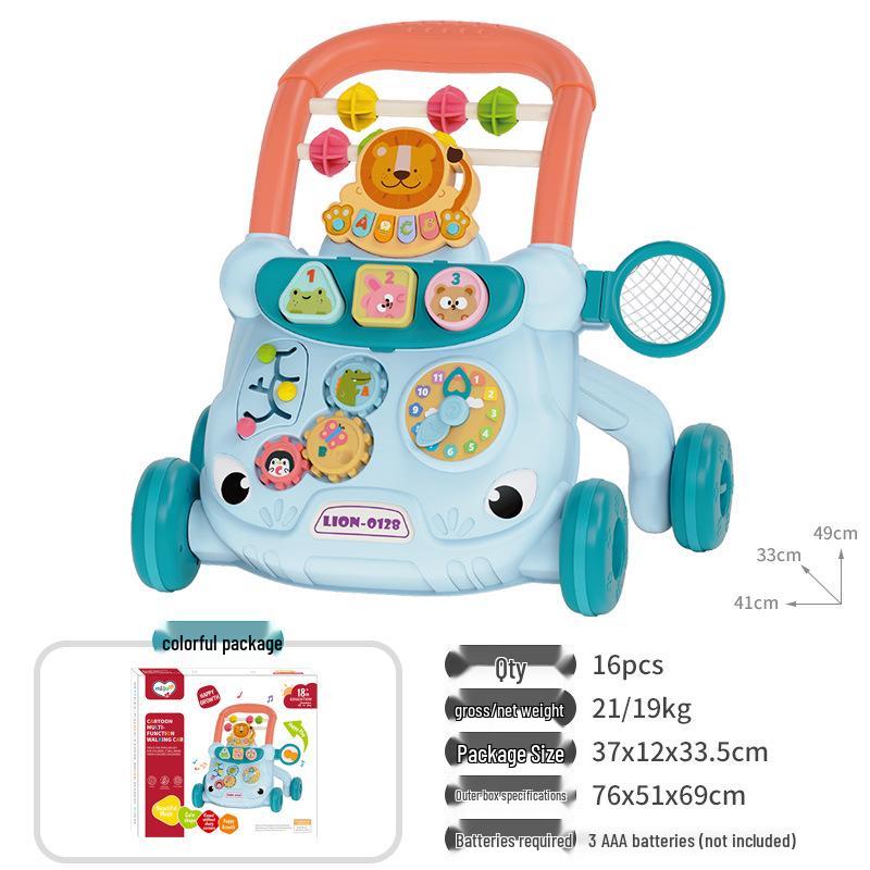 Interactive Baby Walker Toy with Music, Anti-Rollover, for Ages 6-18 Months
