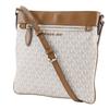 Michael Kors Connie Shoulder Bag Signature White/Brown PVC Women Used