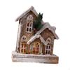 Christmas Decoration Snow Village House with Warm LED Lights Ornament for Party