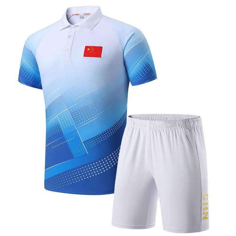 Summer Sports Wushu Uniform: Short Sleeve & Long Pants for Men, Women, Students - Ideal for Coaching, Parades, and Classes with Custom Text Print
