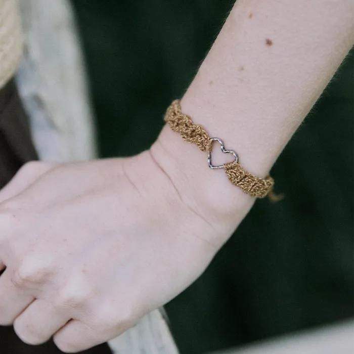 Hidden heart crochet bracelet (2colors)