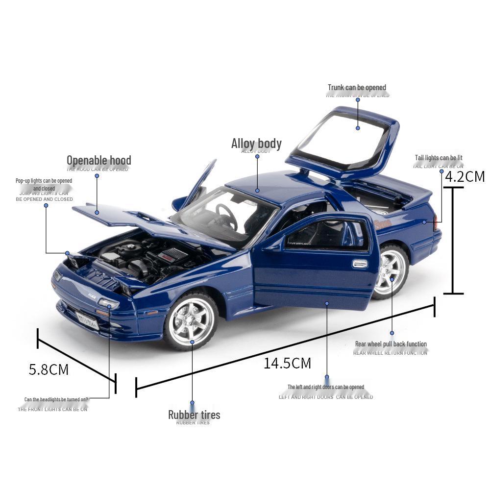 1:32 Alloy Mazda RX-7 Sports Car Model Toy - Children's Gift