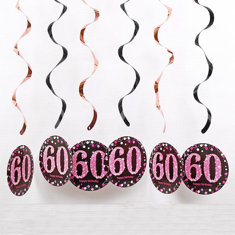 PVC Spiral Ornament Pendants for 18th, 30th, 60th Birthday Party Decorations