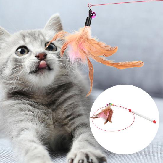 Feather Stick Interactive Bendable Steel Wire Cat Teaser Stick for Leisure