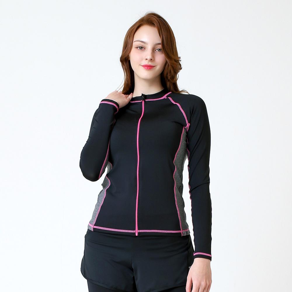 Beijigelleu Women'S Color Block Zip-Up Rash Guard Bel-T231K