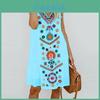 Womens Midi Dress Sleeveless Boho Beach Casual Floral Sundress Perfect For Summer