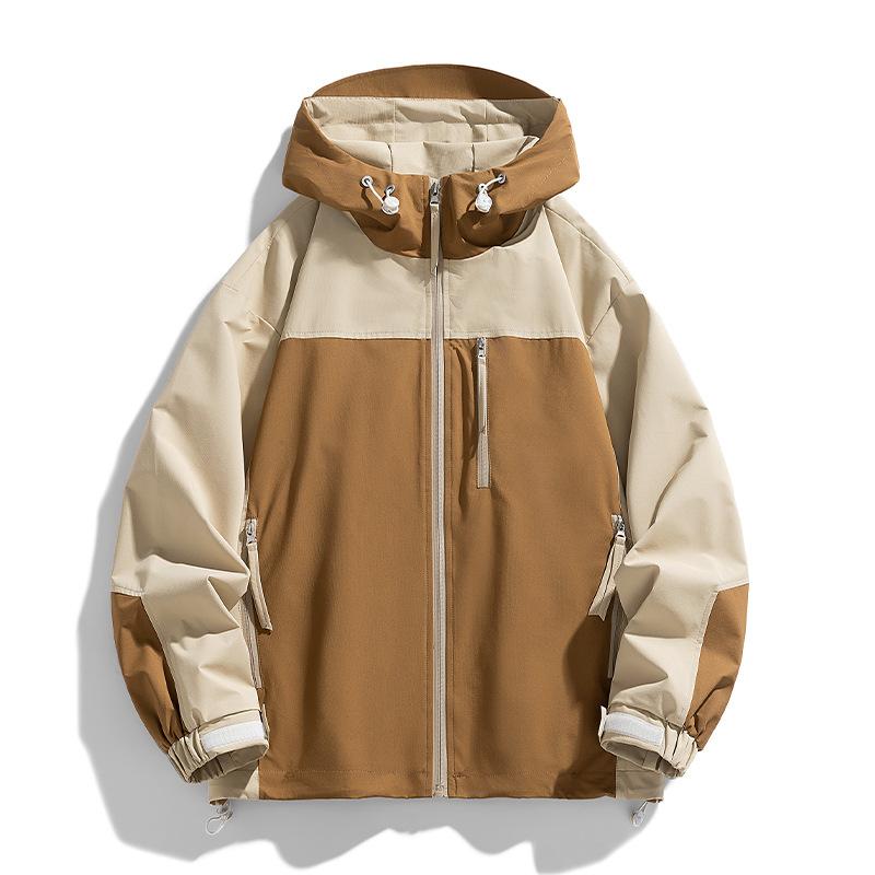 

Куртка мужская осенняя для активного отдыха, путешествий, альпинизма, ветрозащитная и водонепроницаемая, однослойный плащ-тренч M темно-коричневого