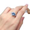 Faux Natural Swiss Topaz Blue Jewelry Set with Mozambique Garnet Earrings for Women