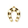 2 PCs West Cowboy Pendants Enamel Luck Horseshoe Clear Rhinestone 304 Stainless Steel 18K Gold Plated Charms DIY 3.5cm x 2.8cm