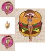 Hamburgers Donuts Pizza Design Beach Towel For Kids And Adults With Polyester Fabric For Pool And Beach Use