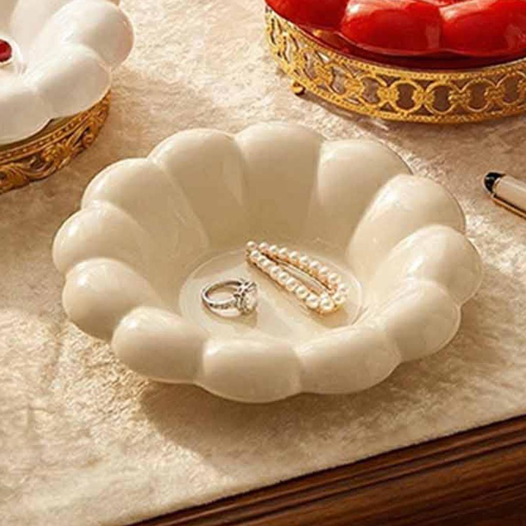 Ceramic Decorative Tray Display Bowl Gift Vanity Serving Dish Perfume Jewelry Holder for Wedding