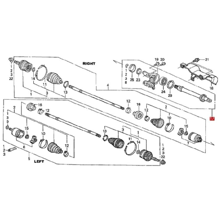 44500SCVA00 44500S6MN00 Langlebige Fahrzeug-Achswellen-Zwischenwelle Ersatz Einfache Installation Für Auto mit Schaltgetriebe