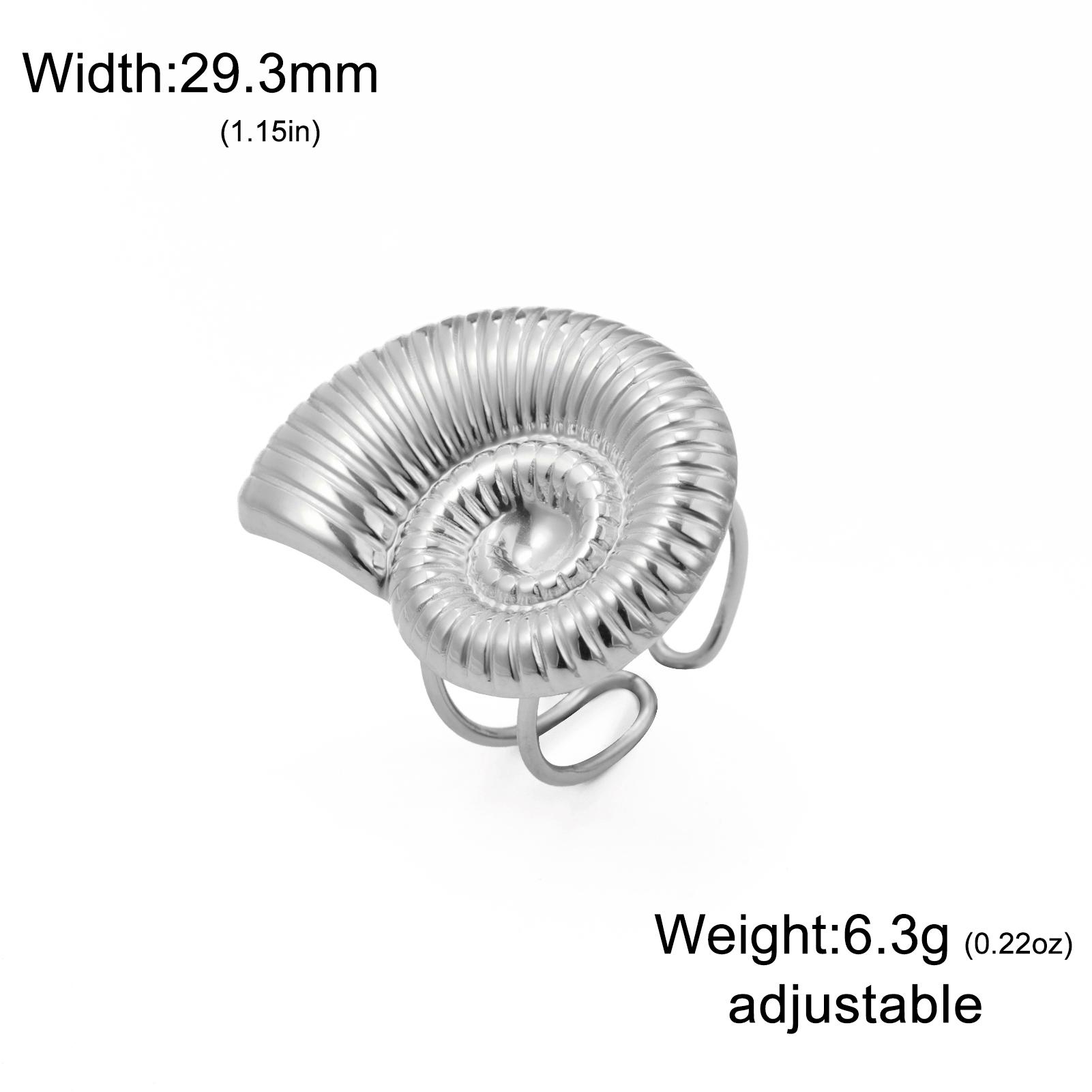

Teamer Conch Open Ring For Women Gold Color Stainless Steel Adjustable Rings Beach Sea Jewelry Trendy Minimalist Trinket New
