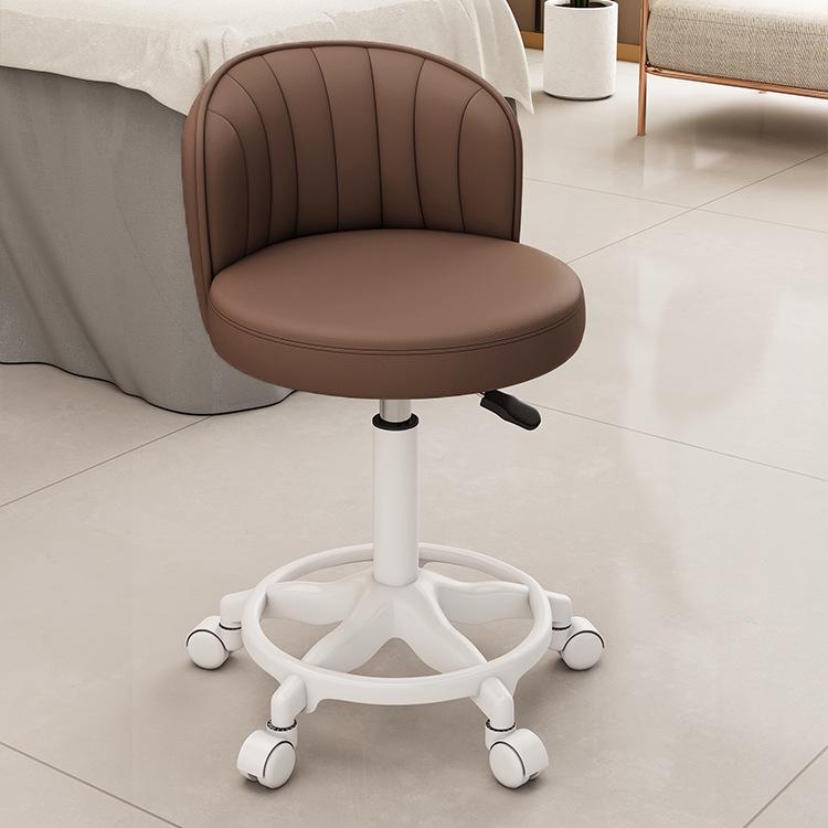 Beauty Rotating Stool with Backrest - Makeup/Barber/Dressing Table Chair with Casters
