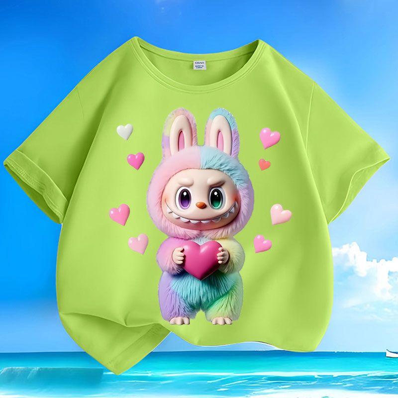 Children's Fashionable Pure Cotton Top, Cute Loose T-shirts for Boys and Girls  Summer