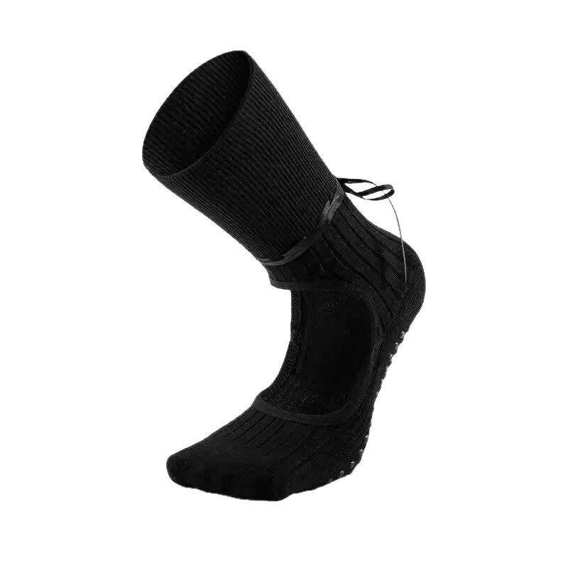 

Solid Color Minimalist Fashion Bow Tie Yoga Socks Women Non Slip Toe Open Heel Split Toe Socks for Dance Sports Floor Exercise One Size чёрный