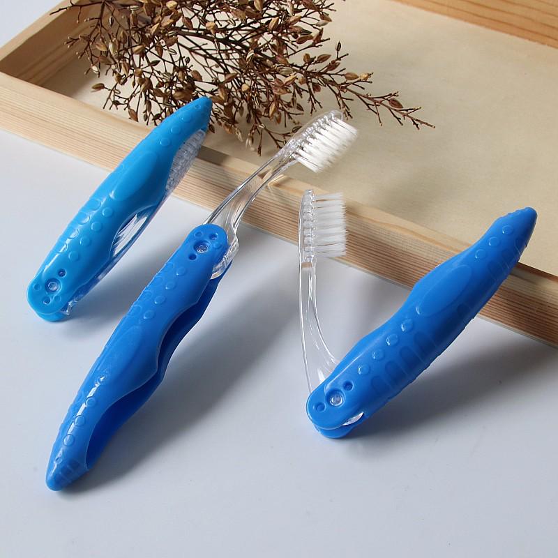 Compact Folding Travel Toothbrush Set with Soft Bristles - Colorful Family Pack for Hotel and Business Trips