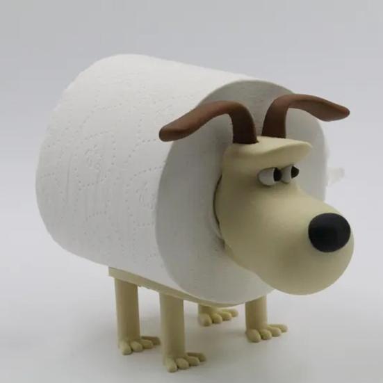 Cartoon Dog Toilet Roll Holder Paper Rack Easy to Install Decorative Waterproof Free